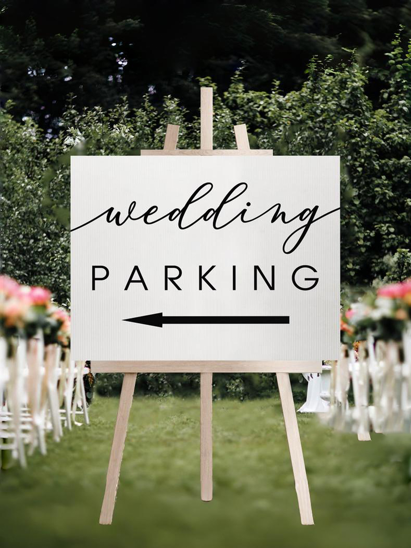 Customizable Acrylic and PVC Wedding Parking Lot Signs